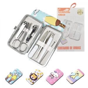 Kit Cortador de Unhas 07 em 1 Conjunto de Manicure Pedicure de Aço Inoxidável Eletromex EL-1551